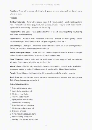 Herb Garden Setup Checklist: quick wins checklist